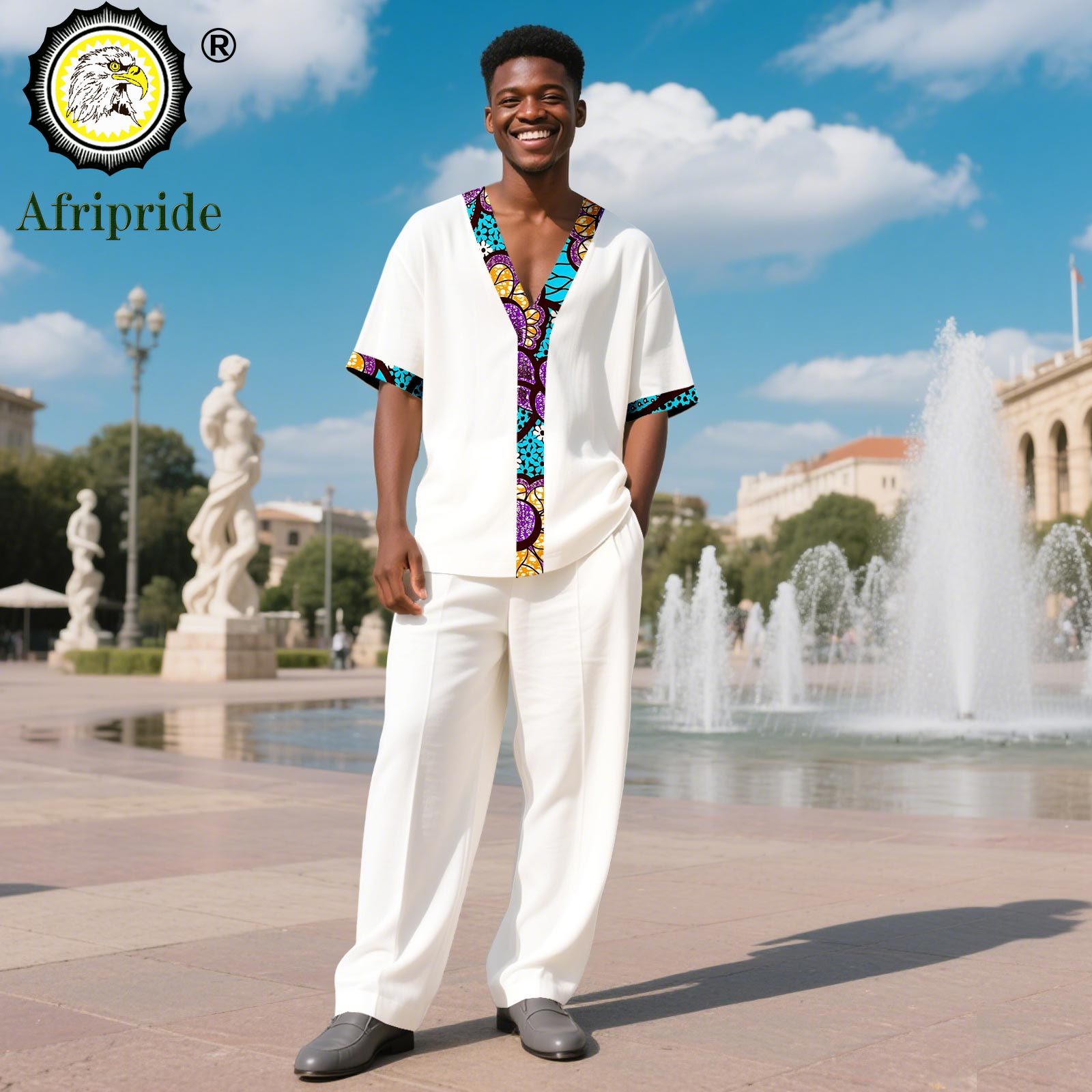 African Ankara Print - African Suits for Men Tracksuit Short