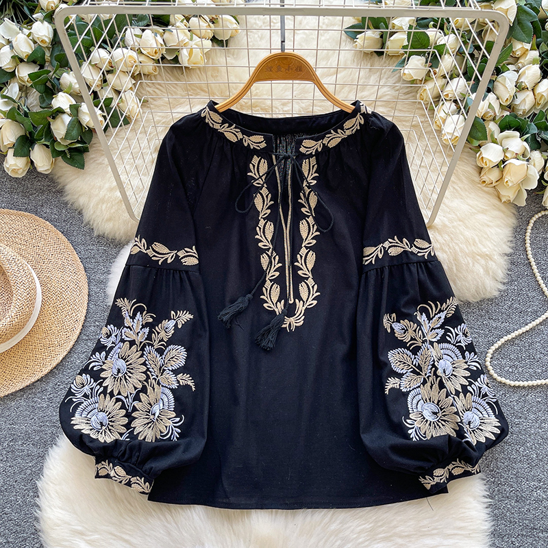 Ethnic Fashion Clothing - Artistic Retro Embroidery Ethnic Style Blouse