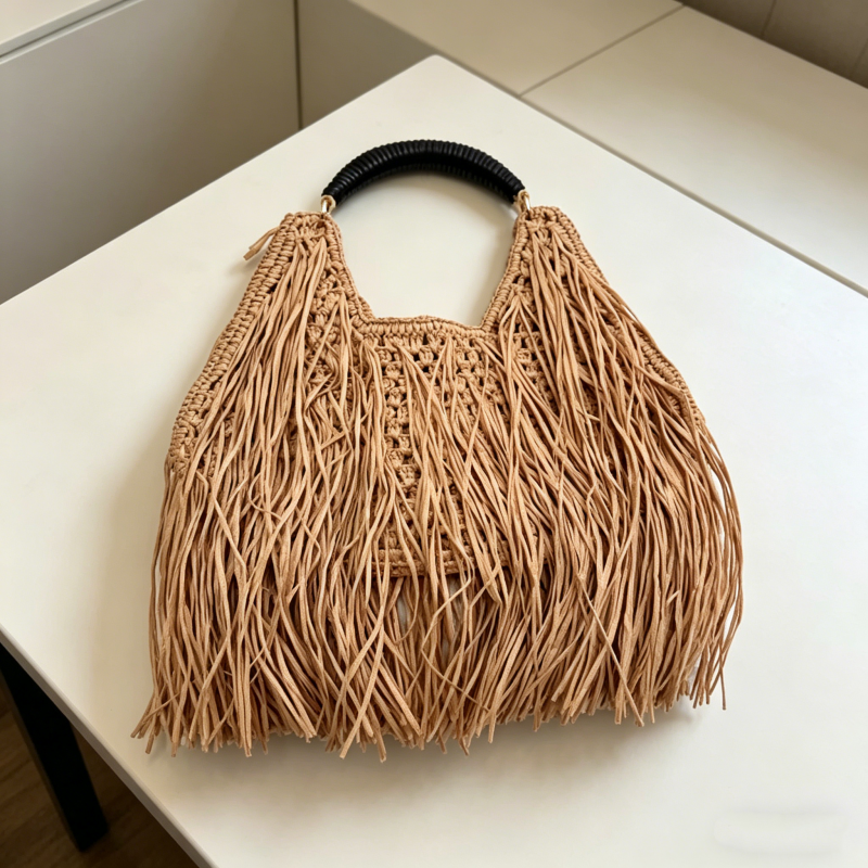 Bohemian Tassel Straw Handbag  - Ethnic Fashion Designers บทวิจารณ์และราคา