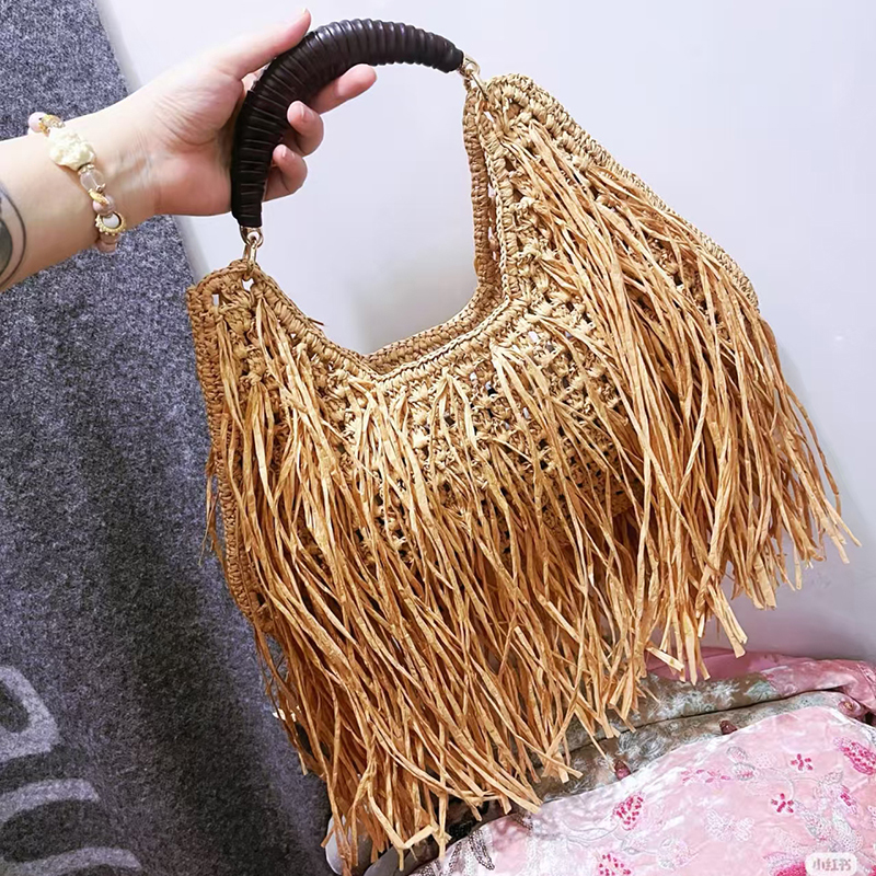 Bohemian Tassel Straw Handbag  - Ethnic Fashion Designers บทวิจารณ์และราคา