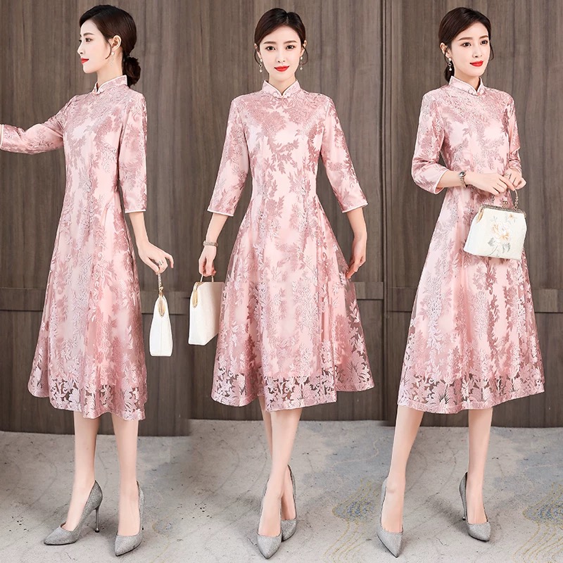 Elegant Women Aodai Vietnam Ch - Ao Dai Vietnam Dress บทวิจารณ์และราคา