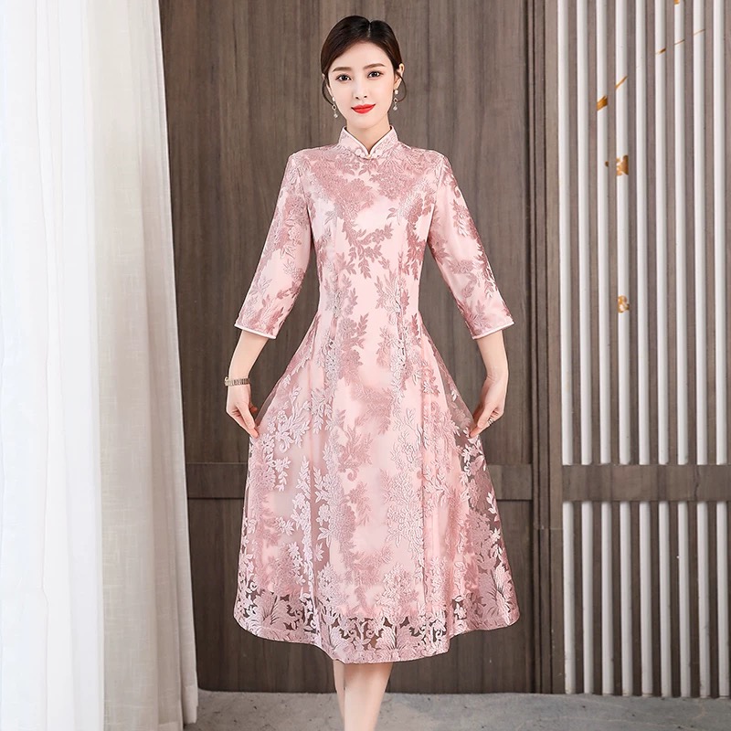 Elegant Women Aodai Vietnam Ch - Ao Dai Vietnam Dress บทวิจารณ์และราคา
