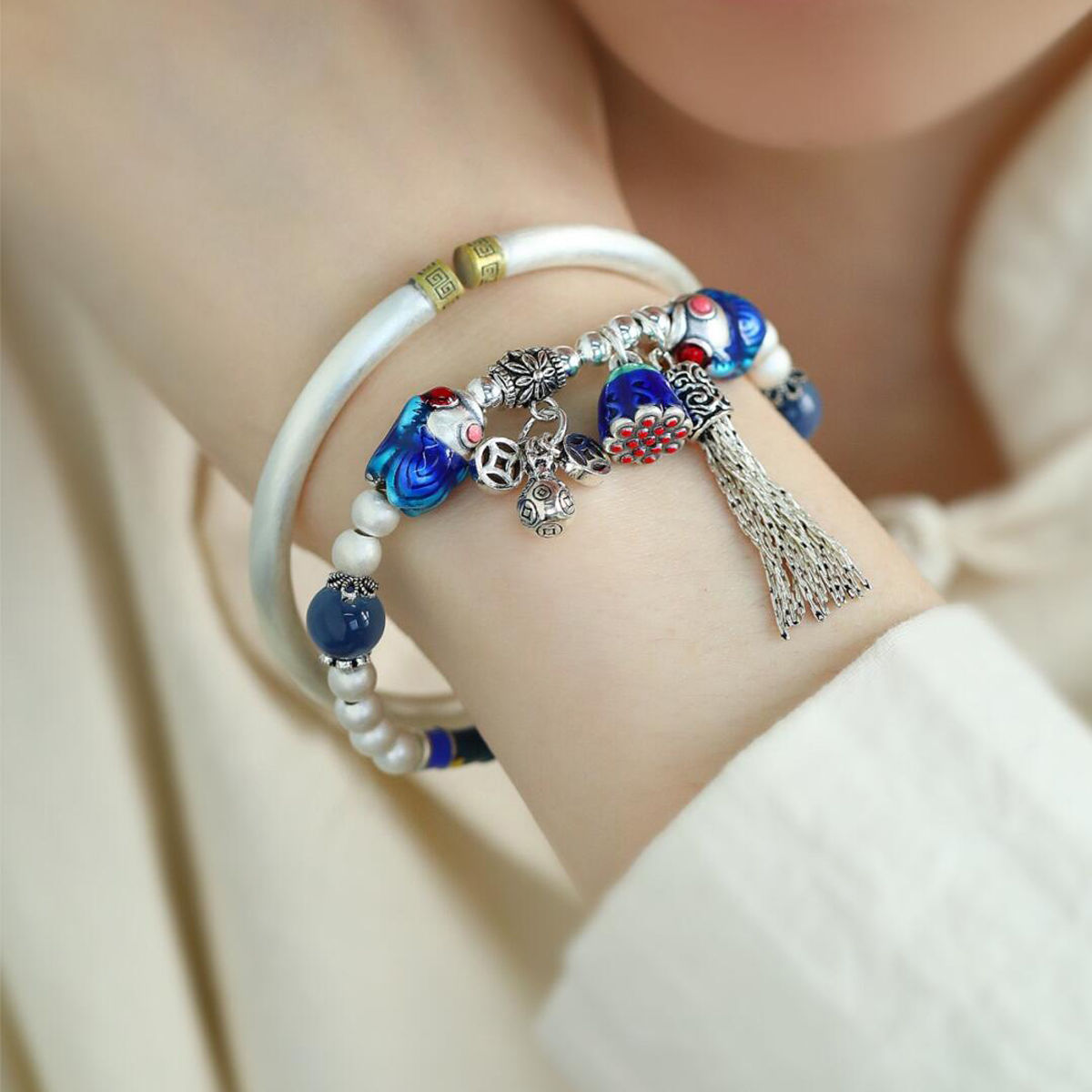 Sterling Silver Twin Fish Lotu - Ethnic Contemporary Fashion บทวิจารณ์และราคา