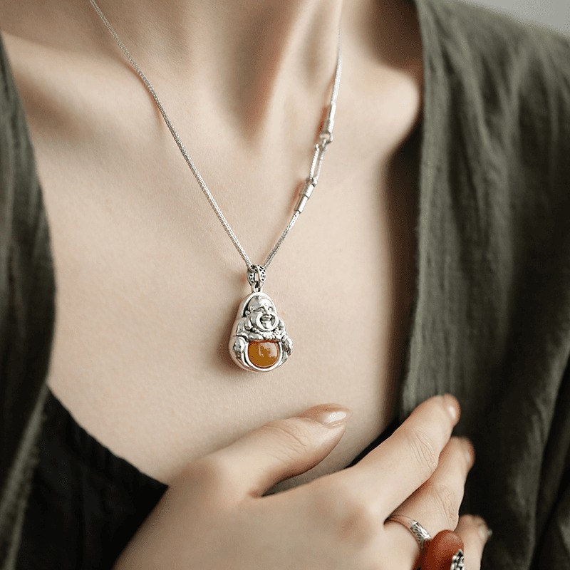 Oxidized Ethnic Buddha Pendant - Ethnic Contemporary Fashion บทวิจารณ์และราคา