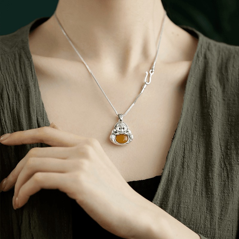Oxidized Ethnic Buddha Pendant - Ethnic Contemporary Fashion บทวิจารณ์และราคา