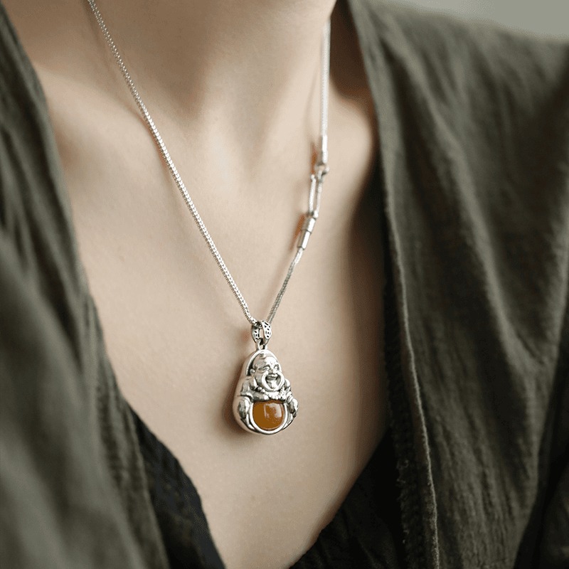 Oxidized Ethnic Buddha Pendant - Ethnic Contemporary Fashion บทวิจารณ์และราคา