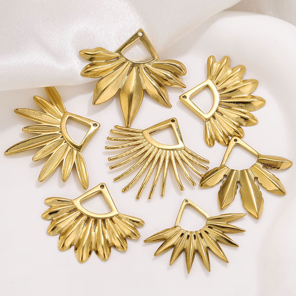 2pcs Stainless Steel Fan Shape - Ethnic Fashion Accessories บทวิจารณ์และราคา
