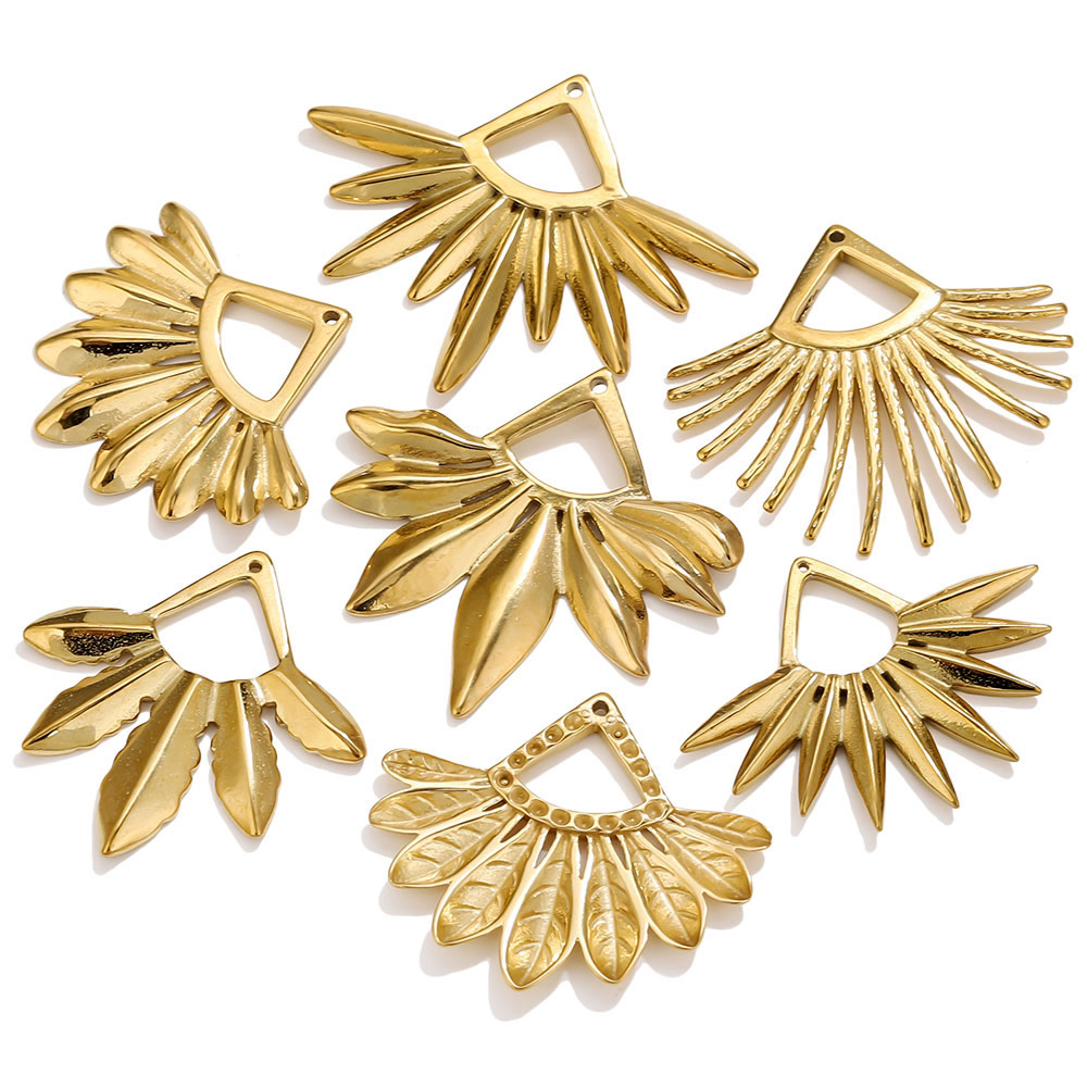 2pcs Stainless Steel Fan Shape - Ethnic Fashion Accessories บทวิจารณ์และราคา