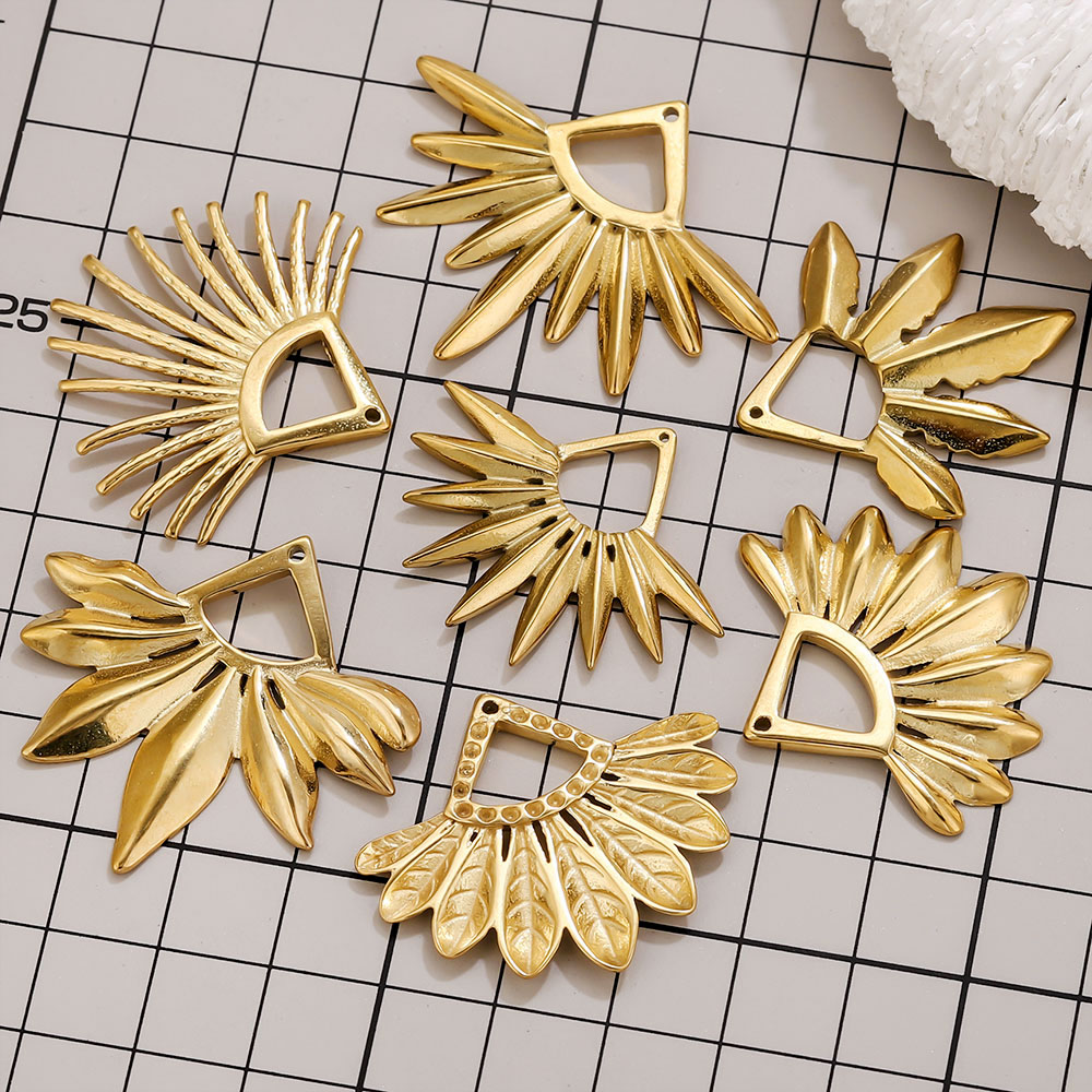 2pcs Stainless Steel Fan Shape - Ethnic Fashion Accessories บทวิจารณ์และราคา