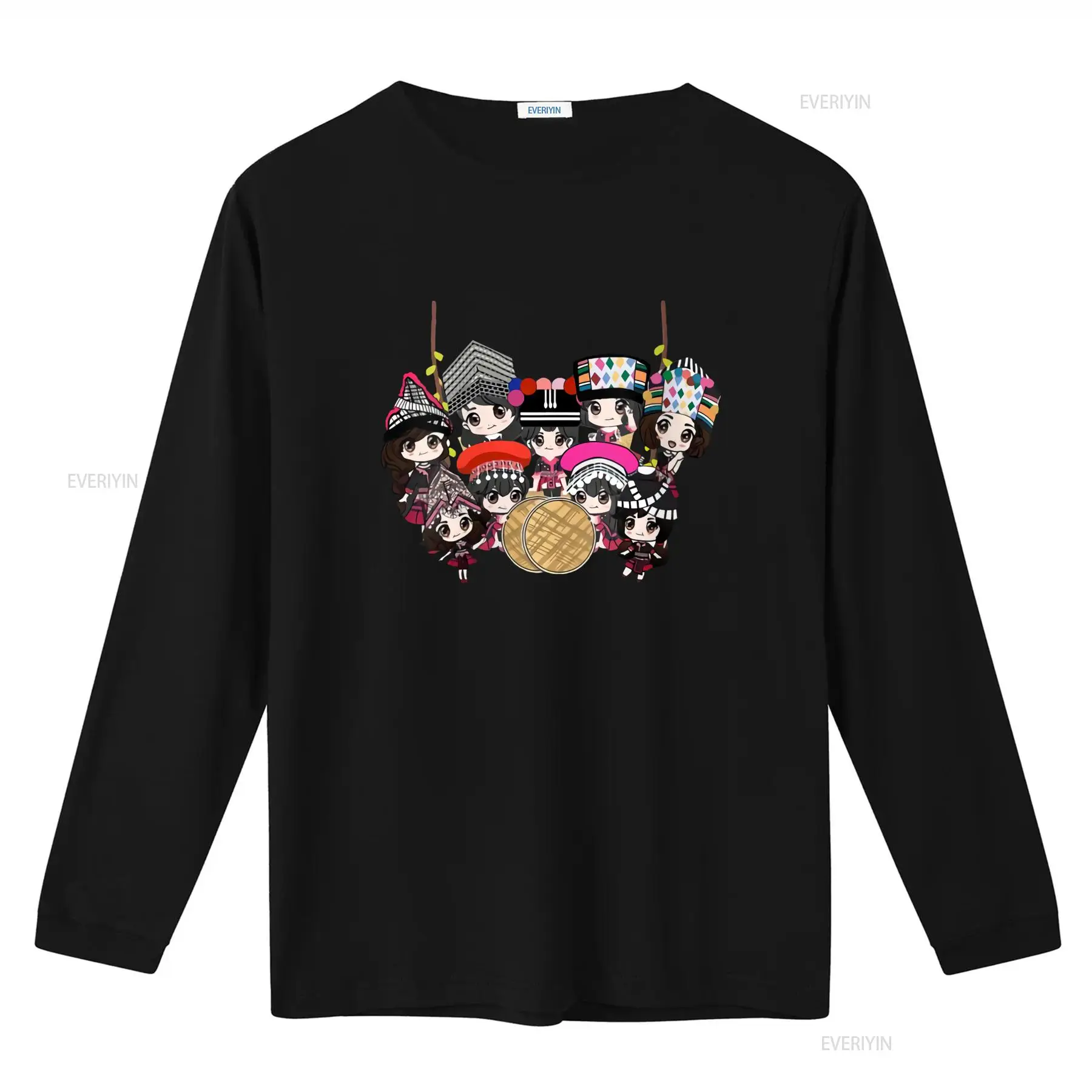 9 Hmong Girls Cartoon Print T  - Fashion Ethnic Wear For Men บทวิจารณ์และราคา