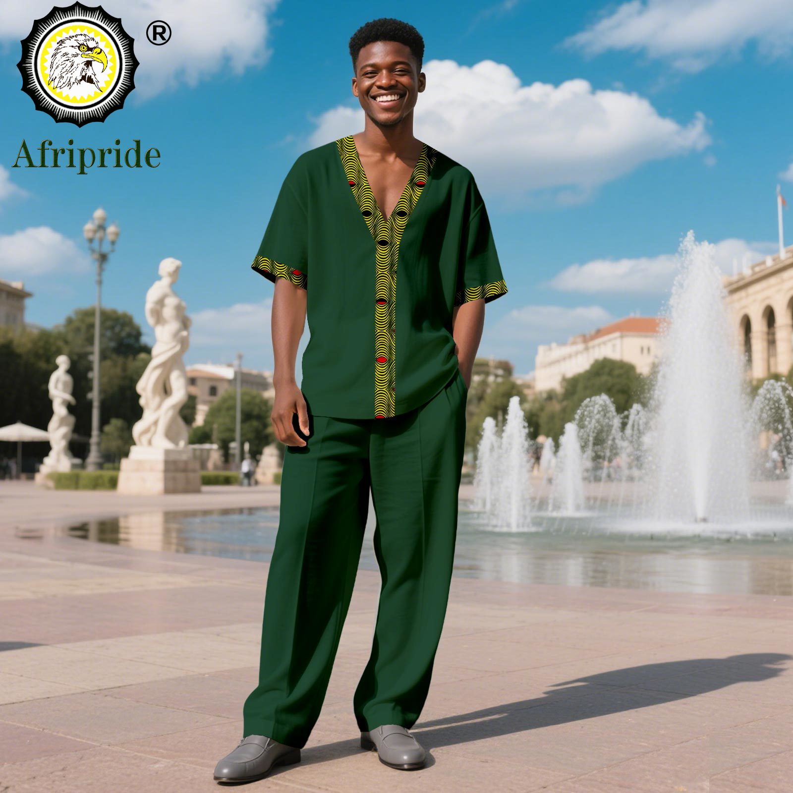 African Suits for Men Tracksui - African Ankara Print บทวิจารณ์และราคา