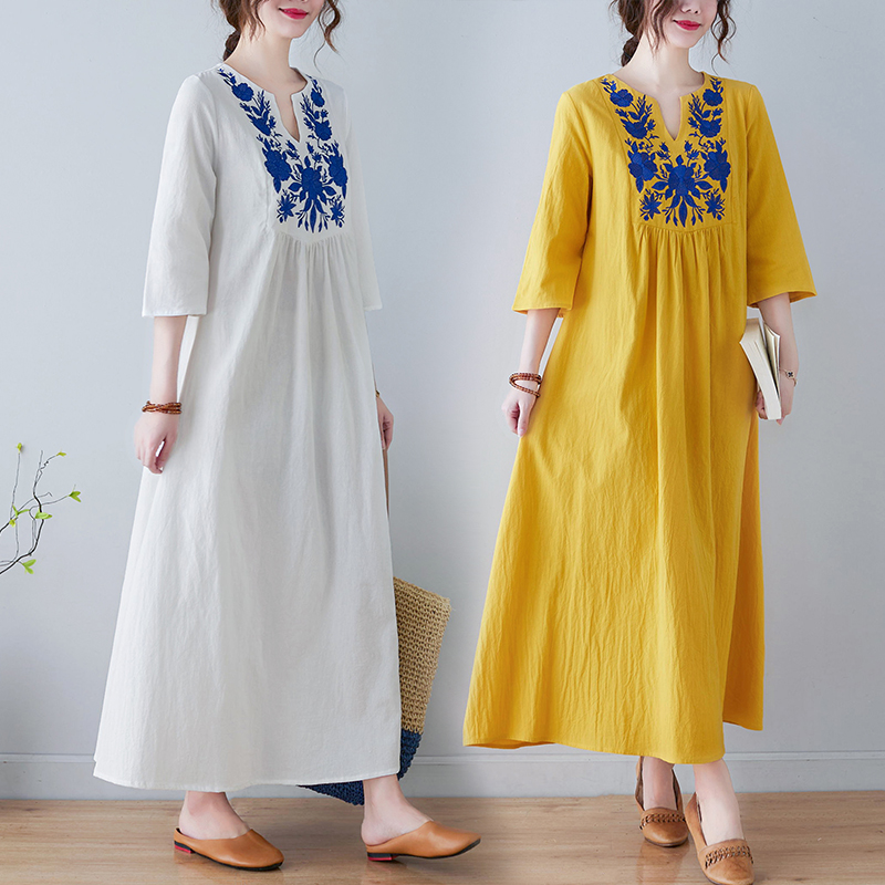 New Ethnic Style Loose Deep V- - Ethnic Fashion Clothing บทวิจารณ์และราคา