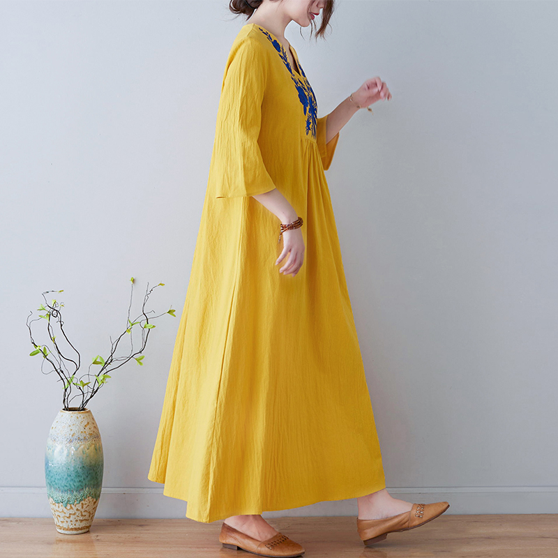 New Ethnic Style Loose Deep V- - Ethnic Fashion Clothing บทวิจารณ์และราคา
