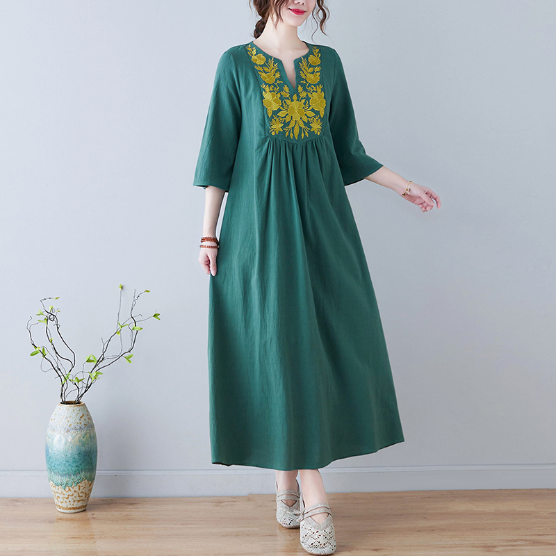 New Ethnic Style Loose Deep V- - Ethnic Fashion Clothing บทวิจารณ์และราคา