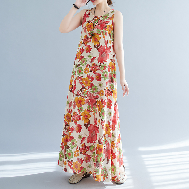 Bohemian Mid-Length Print Dres - Ethnic Fashion Clothing บทวิจารณ์และราคา