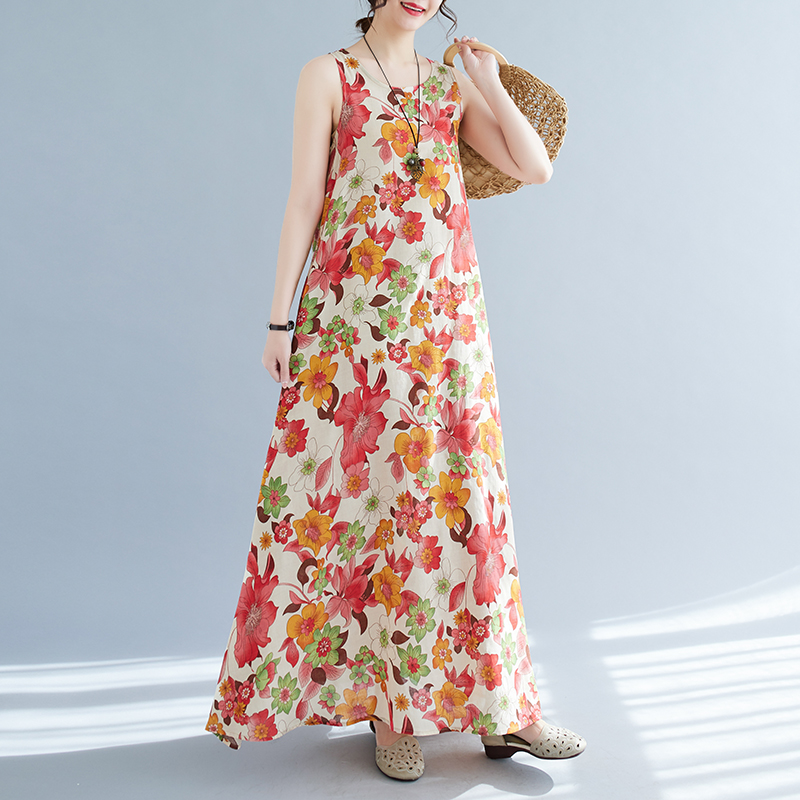 Bohemian Mid-Length Print Dres - Ethnic Fashion Clothing บทวิจารณ์และราคา