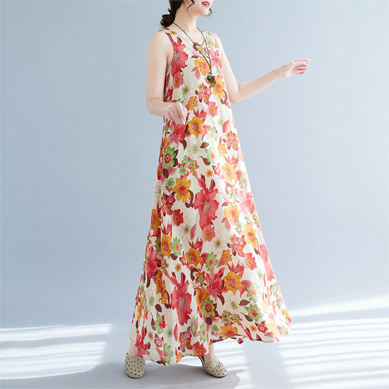 Bohemian Mid-Length Print Dres - Ethnic Fashion Clothing บทวิจารณ์และราคา