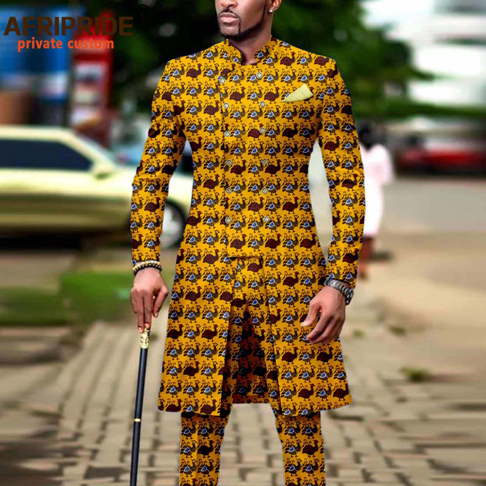 Men`s Suit African Clothing Da - African Ankara Print บทวิจารณ์และราคา
