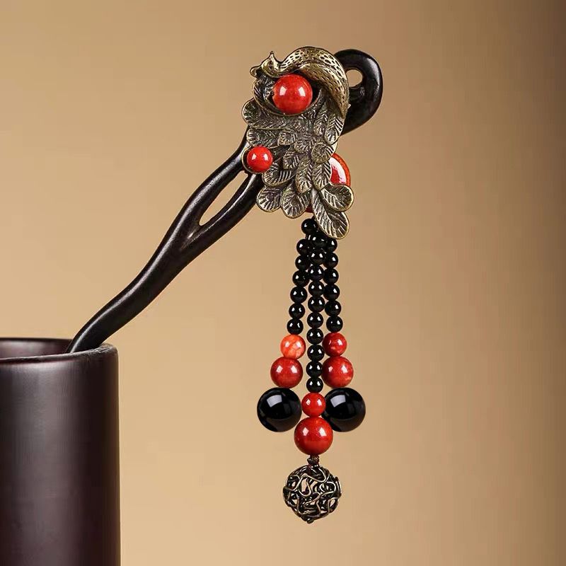 Ebony Wood Hairpin Tassel Step - Ethnic Contemporary Fashion บทวิจารณ์และราคา