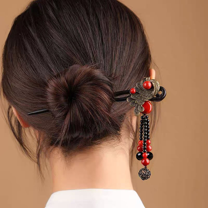 Ebony Wood Hairpin Tassel Step - Ethnic Contemporary Fashion บทวิจารณ์และราคา