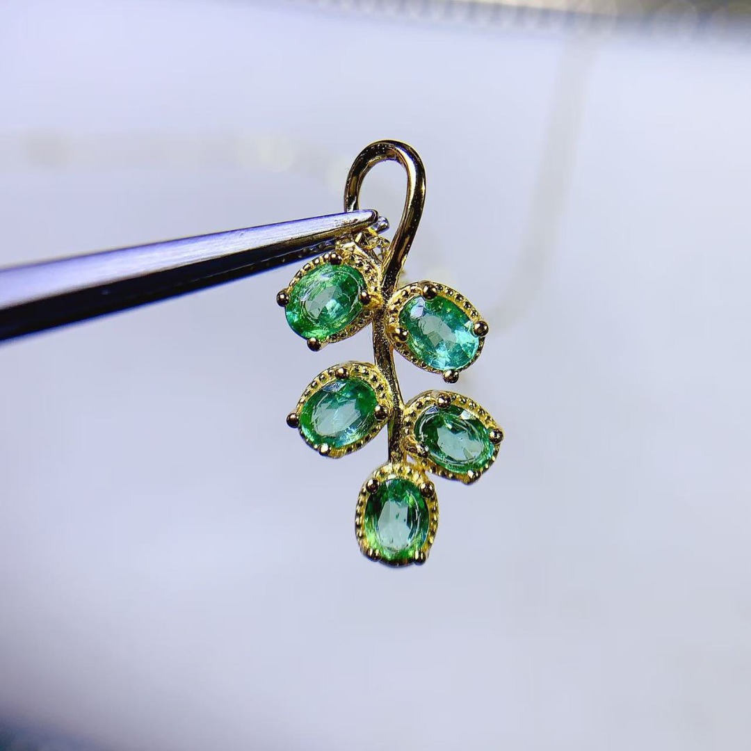 Opulent Genuine Emerald S925 S - Ethnic Fashion Designers บทวิจารณ์และราคา