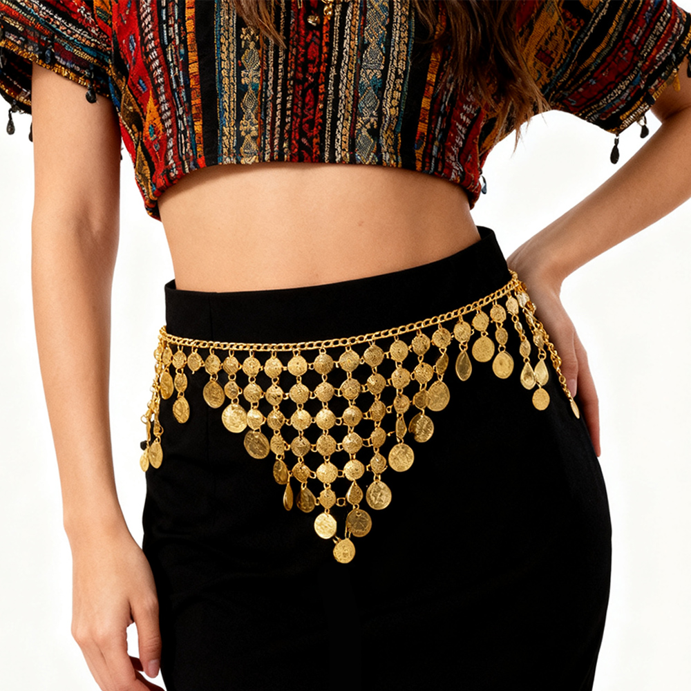 Trendy Luxury Gold Coin Pendan - Ethnic Fashion Accessories บทวิจารณ์และราคา