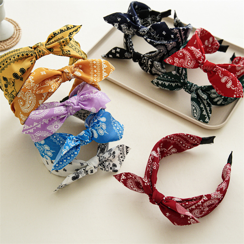 Fabric Paisley Print Wide Bowk - Ethnic Fashion Accessories บทวิจารณ์และราคา