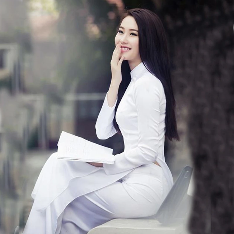 Ao Dai Vietnam Dress Women Tra - Ao Dai Vietnam Dress บทวิจารณ์และราคา