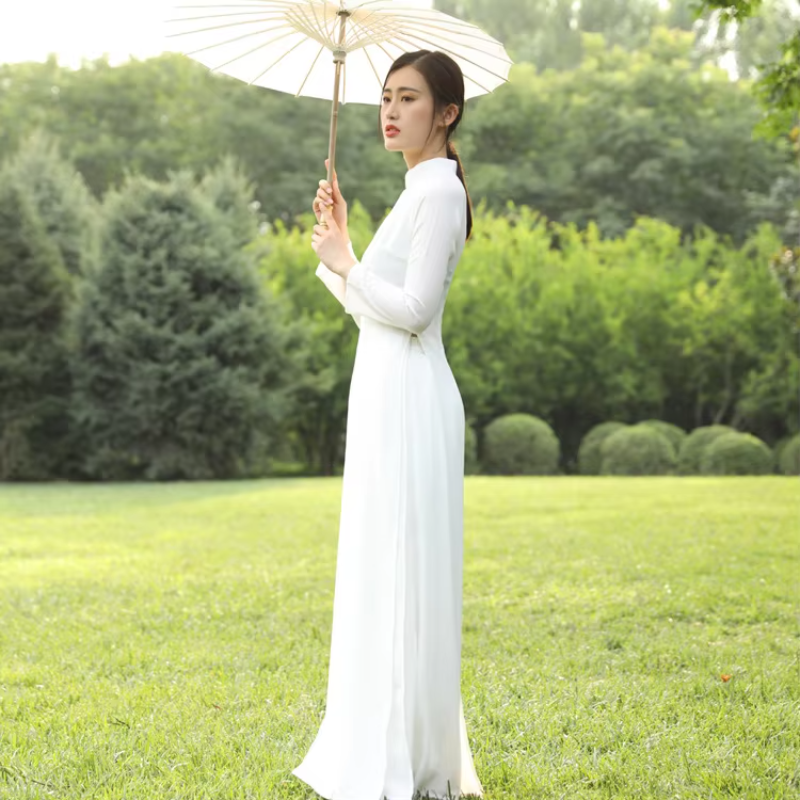 Ao Dai Vietnam Dress Women Tra - Ao Dai Vietnam Dress บทวิจารณ์และราคา