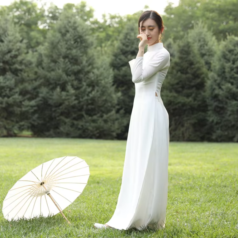 Ao Dai Vietnam Dress Women Tra - Ao Dai Vietnam Dress บทวิจารณ์และราคา