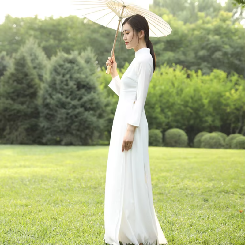 Ao Dai Vietnam Dress Women Tra - Ao Dai Vietnam Dress บทวิจารณ์และราคา