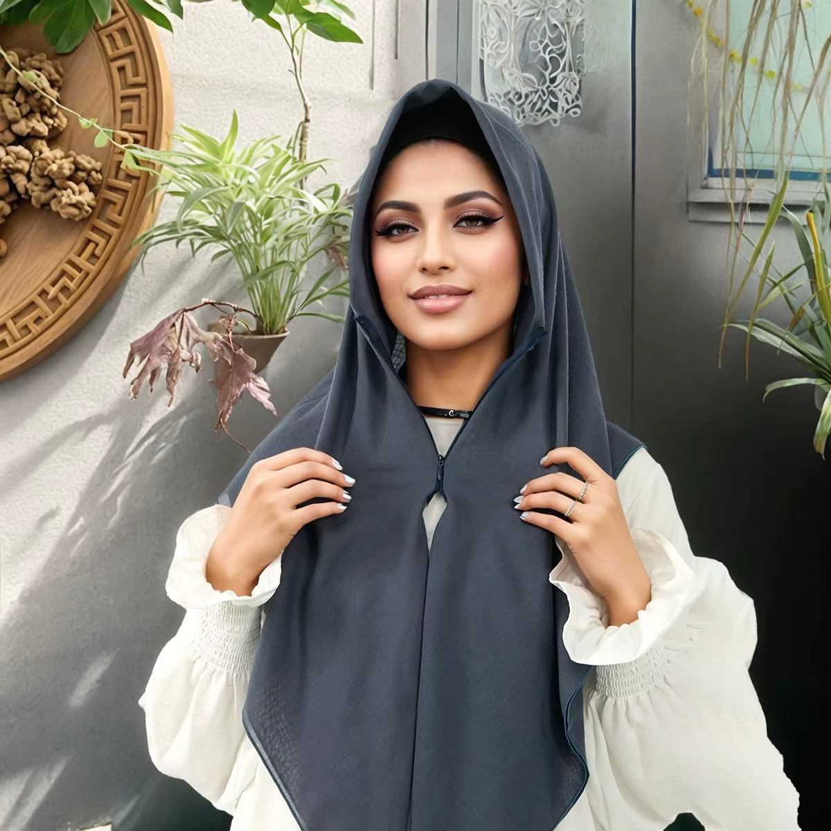 Zipper Design Muslim Hijab Sol - Ethnic Fashion Designers บทวิจารณ์และราคา