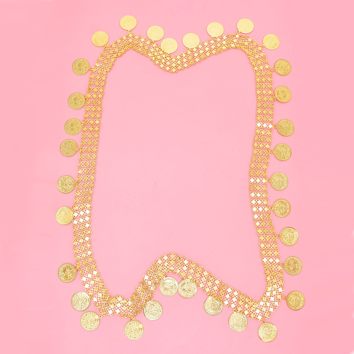 Gold Plated Simple Large Coins - Ethnic Fashion Accessories บทวิจารณ์และราคา
