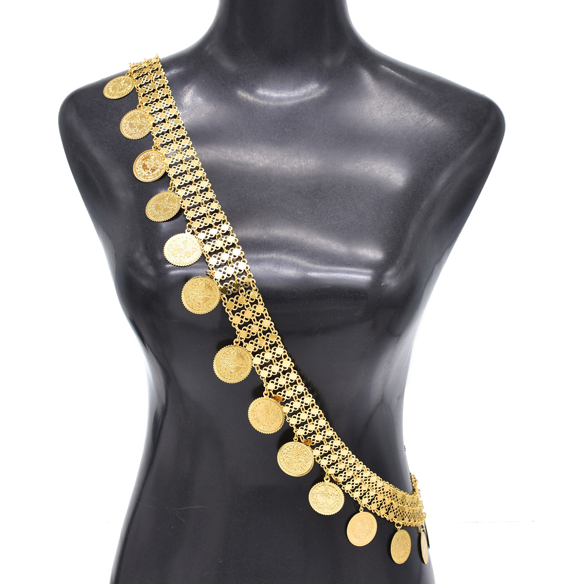 Gold Plated Simple Large Coins - Ethnic Fashion Accessories บทวิจารณ์และราคา