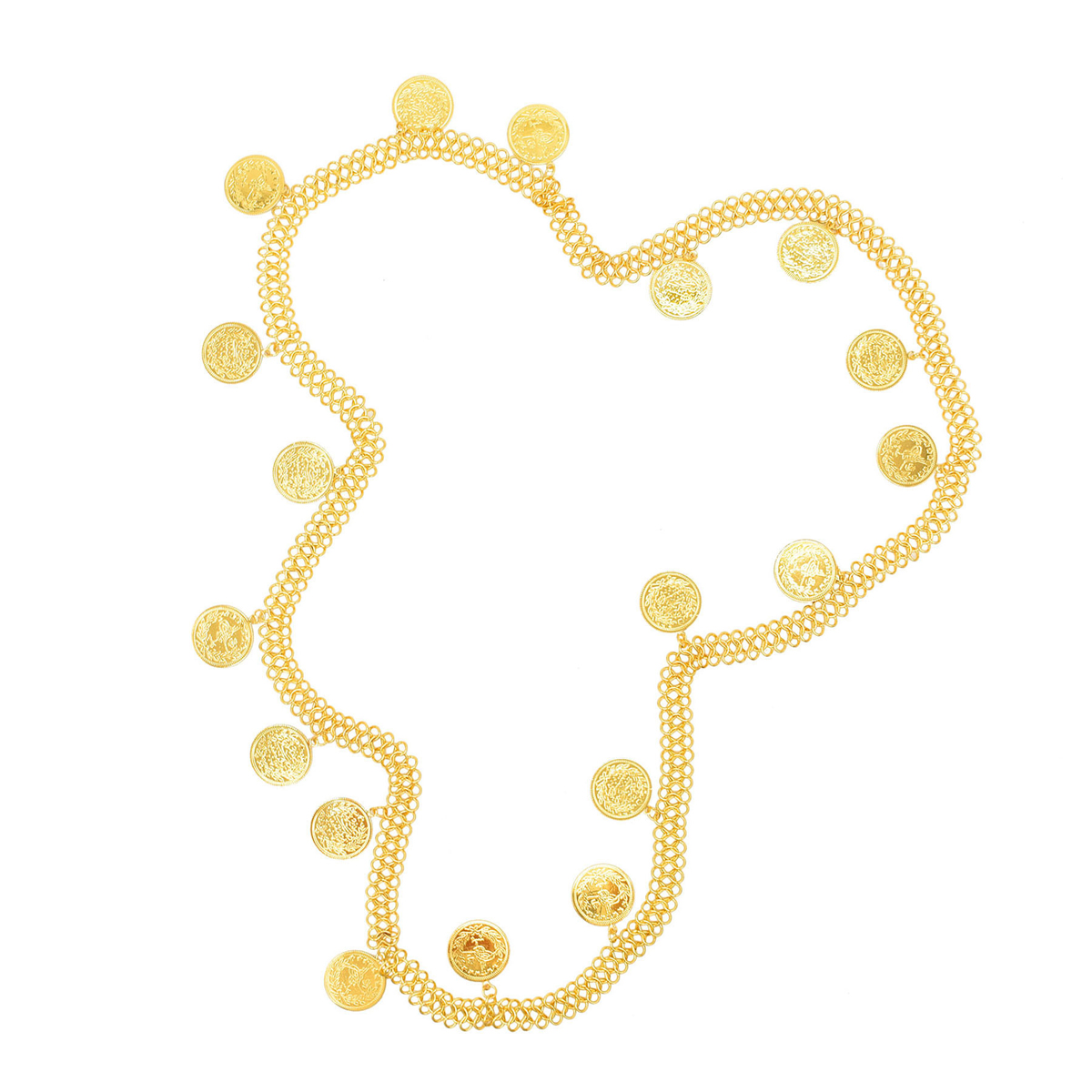 Gold Plated Simple Large Coins - Ethnic Fashion Accessories บทวิจารณ์และราคา