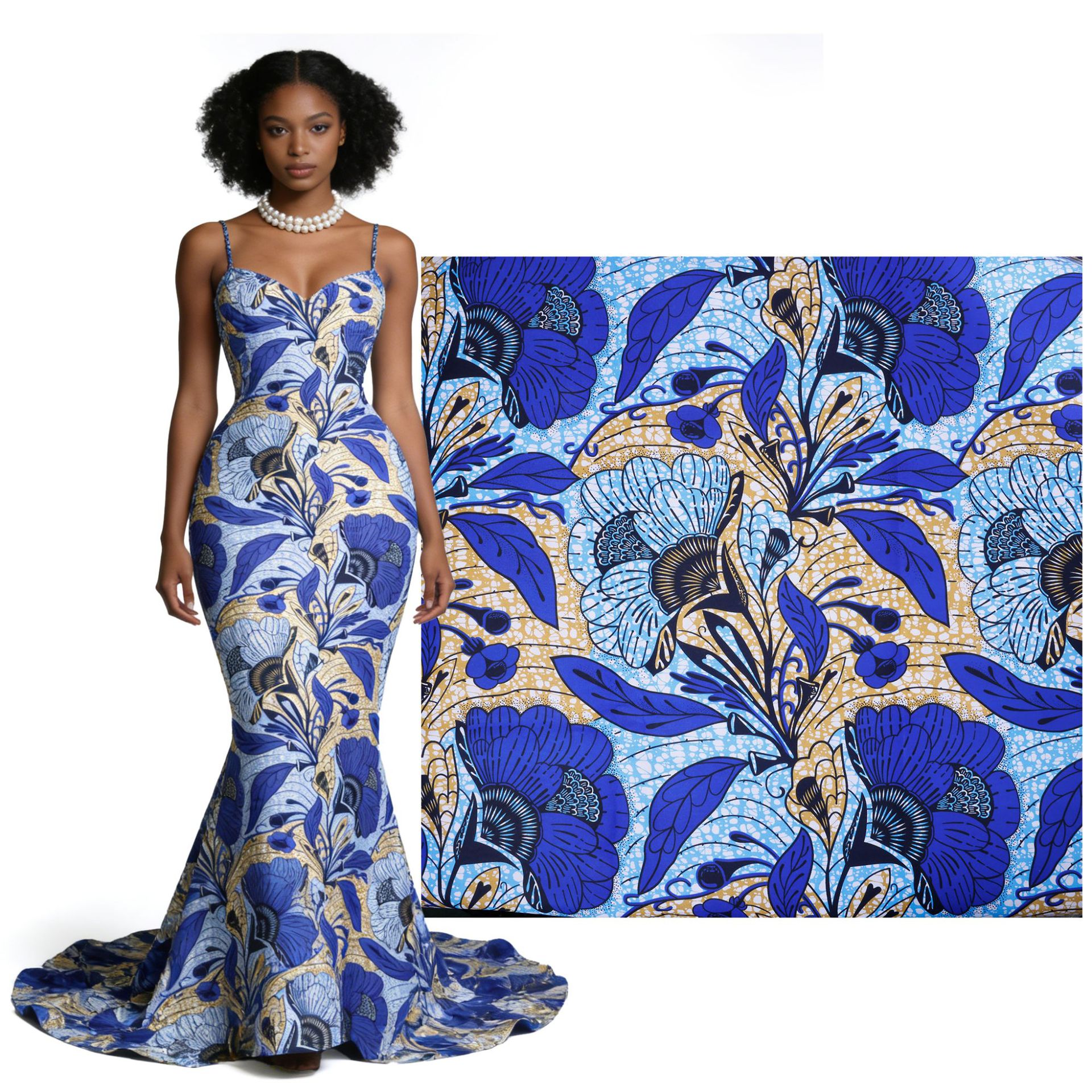 6Yards African Wax Print Doubl - African Ankara Print บทวิจารณ์และราคา